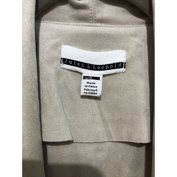 Jules & Leopold Women's Faux Suede Open Cardigan Blazer L/S Tan L EUC Fits Small - Picture 2 of 7